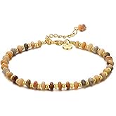 vissen Black/Green/Purple Gemstone Beaded Bracelet for Women Gold Plated Chain Bracelet Natural Stone Bracelet Adjustable Dainty Jewellery