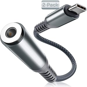 USB C to 3.5mm Adapter (2 Pack),Type C Male to 3.5mm Female Headphone Jack Audio Converter,Aux Cable for Samsung Galaxy S20 Ultra S20+ Plus 20 20+ Note 10 10+,Google Pixel 4 5 3 2 XL,iPad Pro 11 Air 4