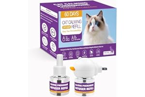 Cat Calming Pheromone Diffuser Kit, Long-Lasting Stress & Anxiety Relief, Reduces Fighting, Spraying & Scratching, Safe & Dru