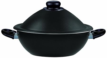 Silex Italia Ecoceram Vesuvio SIL 1756 Wok, antihaftbeschichtet, aus Aluminium mit Keramikverstärkung, Durchmesser 24 cm, Bak
