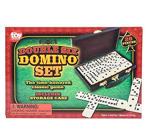 28 Piece Domino Set-Premium Classic Double Six in Durable Wooden Brown Box-Anytime Entertainment-Long time Storage, Easy Transport, Its Durable, Wooden Case Will Keep for Years Without Misplacing Pcs