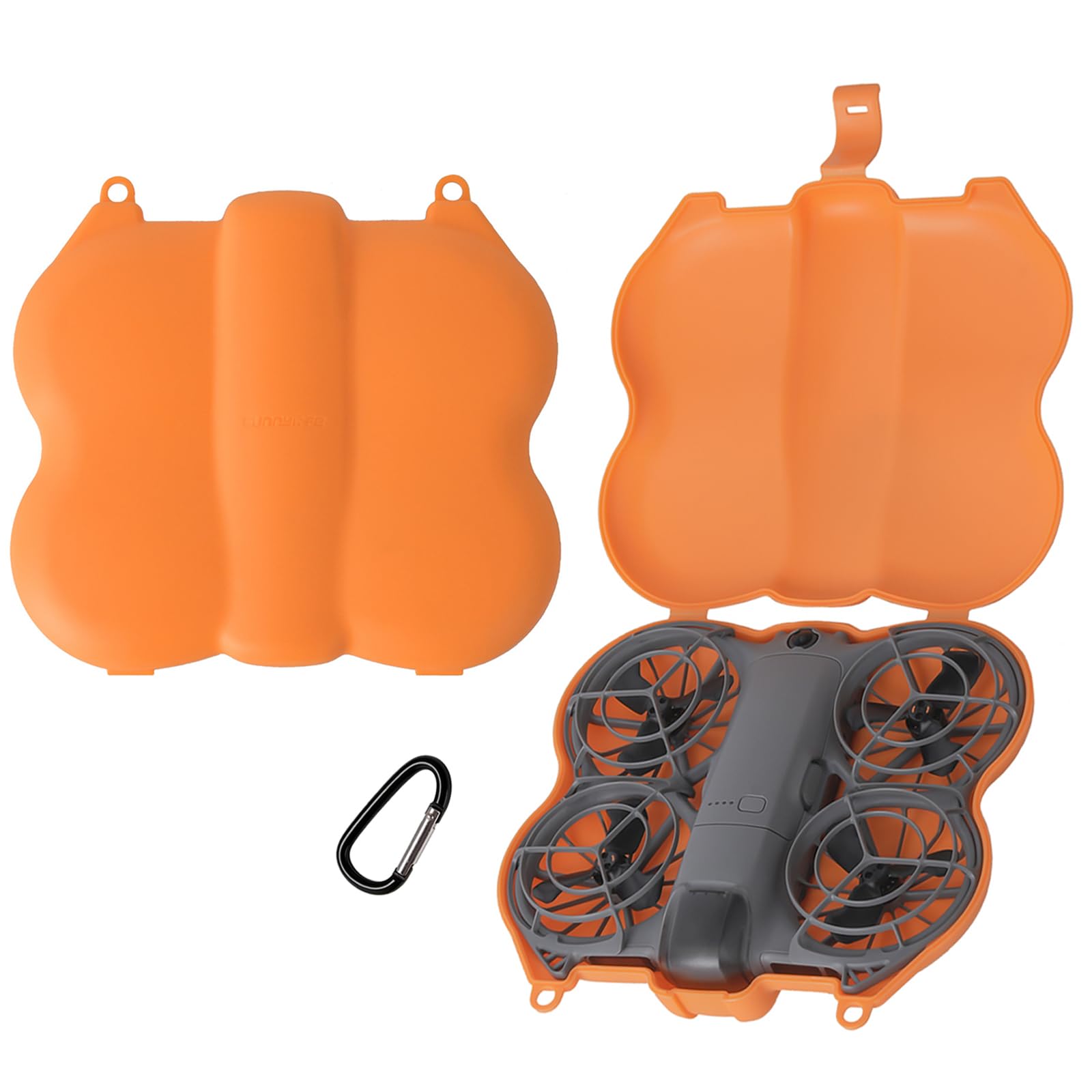ZJRXM Neo 2 Case, Portable Hard Shell Protective Case for DJI Neo 2 Drone, Adorable Butterfly Design, Portable, Lightweight and Compact, orange, plain