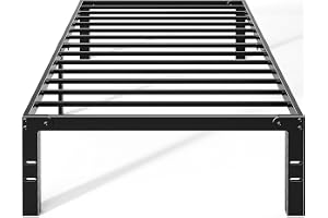 OLIXIS Twin Metal Platform Bed Frame - 14in High Heavy Duty Mattress Foundation with Storage Space, No Box Spring Needed, Stu