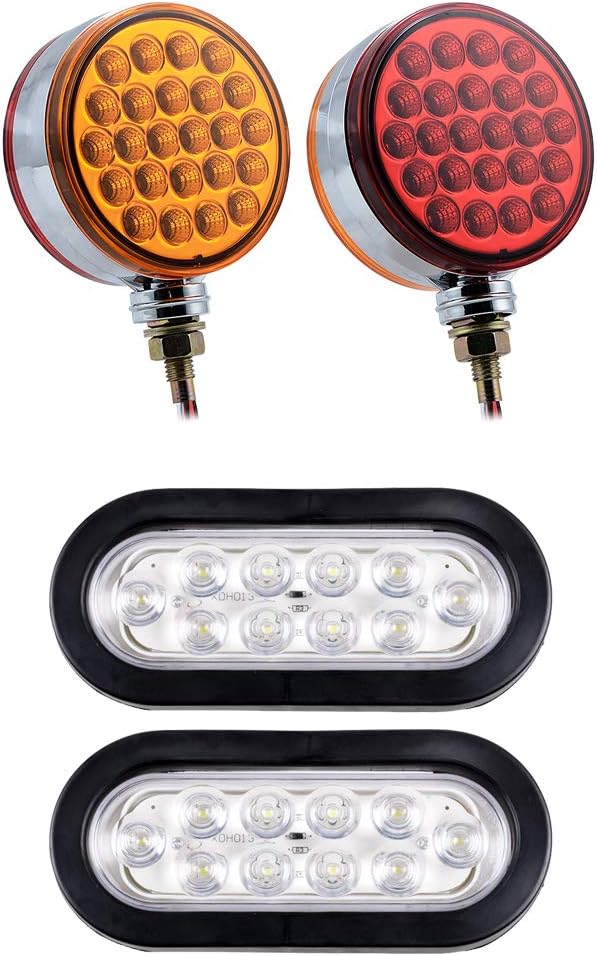 Amazon.com: 2pcs Double Face Round 48-LED Pedestal Lights + 2pcs 6 inch