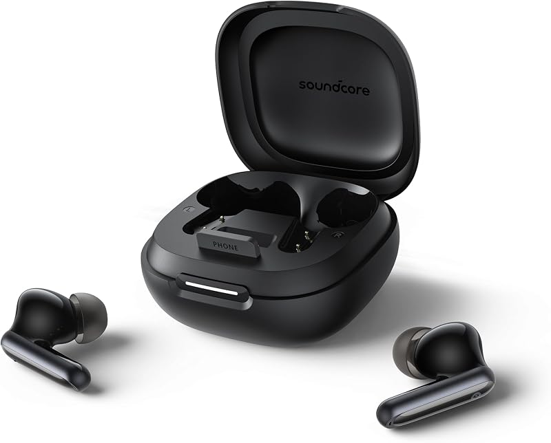Fones de ouvido bluetooth sem fio anker soundcore p40i com cancelamento de ruído adaptativo, graves profundos, 60 horas, suporte para telefone, ipx5, carregamento sem fio, bluetooth 5.3