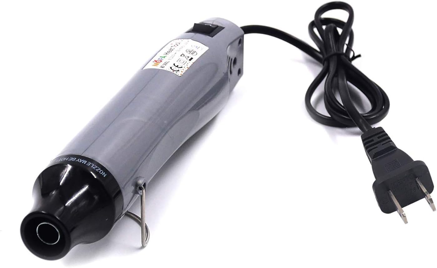 New Heat Gun,mofa Hot Air Gun Tools Shrink Gun with Stand for DIY Embossing and Drying Paint Multi-Purpose Electric Heating Nozzle 300W 110V (Pearl Silver,Black)