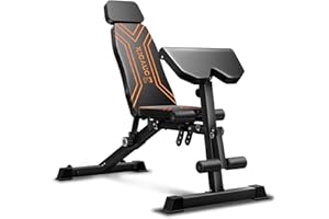 BONVORK 900LBS Adjustable Weight Bench, Multi-Functional Workout Bench Press with Preacher Curl Pad for Home Gym Exercise, Roman Chair Ab for Hyper Back Extension, Flat Incline Decline Bench for Full Body