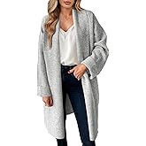 Saodimallsu Womens Long Cardigan Sweaters Chunky Open Front Oversized Slouchy Knit Fall Trendy Coatigan Jackets