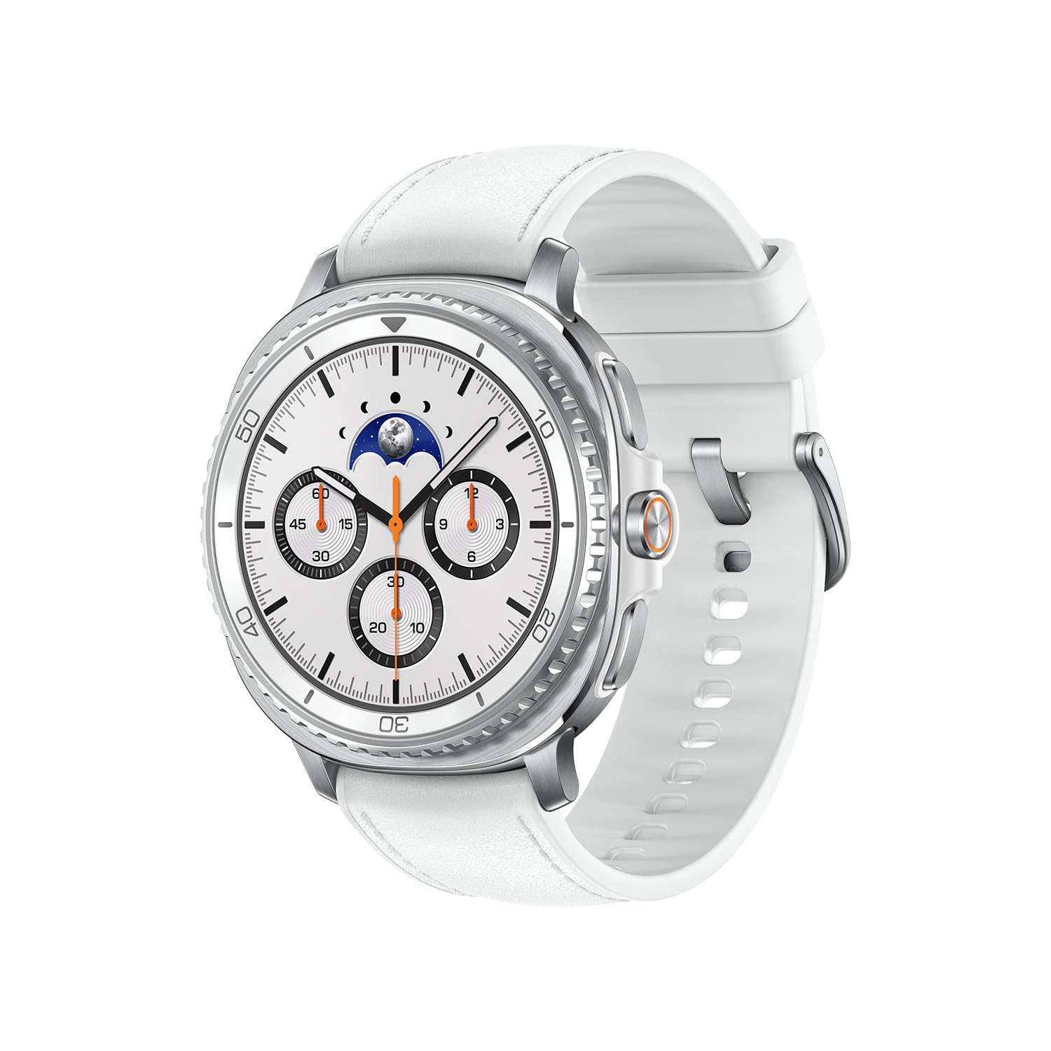 Samsung Galaxy Watch8 Classic Smartwatch, Fitness-Uhr und Fitness Tracker, Hybrid Band und Wearable Display, Drehbare Lünette, 64 GB Speicher, 46 mm, Bluetooth, White, 3 Jahre Herstellergarantie