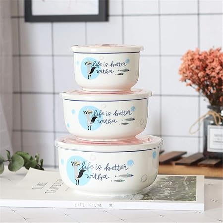 Tazš®n de cerš¢mica fresca, tres piezas, traje de microondas, tazš ...