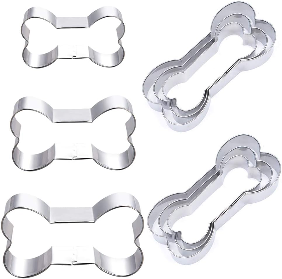 9 PCS Dog Bone Cookie Cutter Set, SourceTon Assorted Sizes Stainless Steel Dog Bone Biscuit Cookie for Homemade Treats