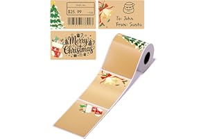 Phomemo M110 Thermal Labels 100 Pcs 2 x 3.2 Inch(50x80mm) Gift Tags for Holiday with 3 Patterns, Christmas Sticker Label Also