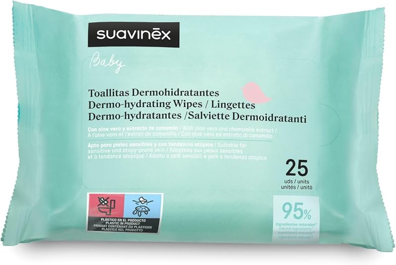 , Pack 25 Toallitas Húmedas Dermohidratantes, Bebés +0 Meses