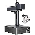 Monport 30W Fiber Laser Engraver＆Rotary Axis,LightBurn Compatible Fiber Laser Marking Machine with 5.9"x5.9" Workbed Red Dot Pointer 100000 Hour Lifespan,Metal Etching Machine for Metal Marking