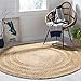 SAFAVIEH Natural Fiber Round Collection 3' Round Natural NF356A Handmade Boho Charm Farmhouse Jute Area Rug