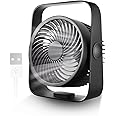 KONSIDEN Small Fan, 8 Inch USB Desk Fan, Quiet Office Fan, 4 Speed Winds, 360° Head Tilt, Detached Cover, Small Table Fan, Easy to Clean, Ideal for Bedroom, Office, Kitchen, Camping