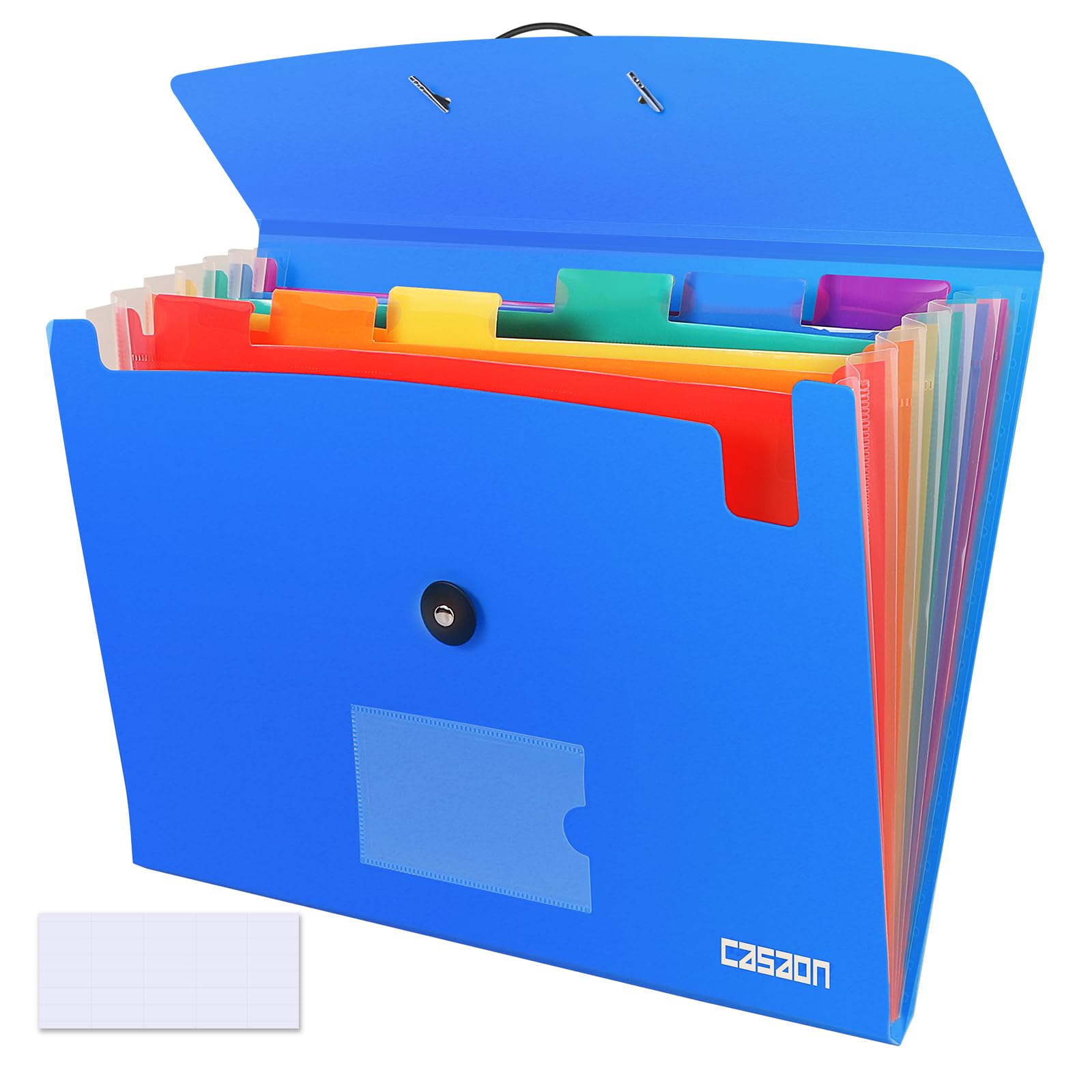 Photo 1 of 7 Pocket Accordian File Folders, Expanding File Folder A4 Letter Size Paper Portable Document Organizer-Blue