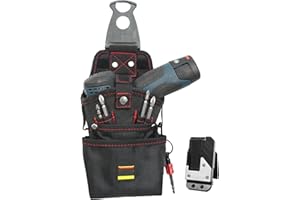 Electrician Tool Bag - Waterproof Electric Drill Holder, Tool Organizer Bag | Adjustable Waist Pouch for Tool Belt, Professio