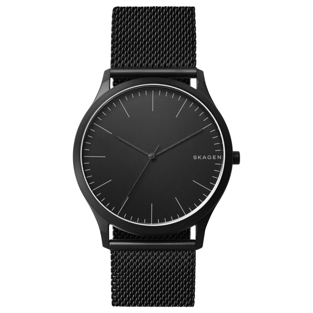 Skagen Watch for Men Jorn, Three Hand Movement, 41 mm Midnight Stainless Steel Case with a Stainless Steel Mesh Strap, SKW6422