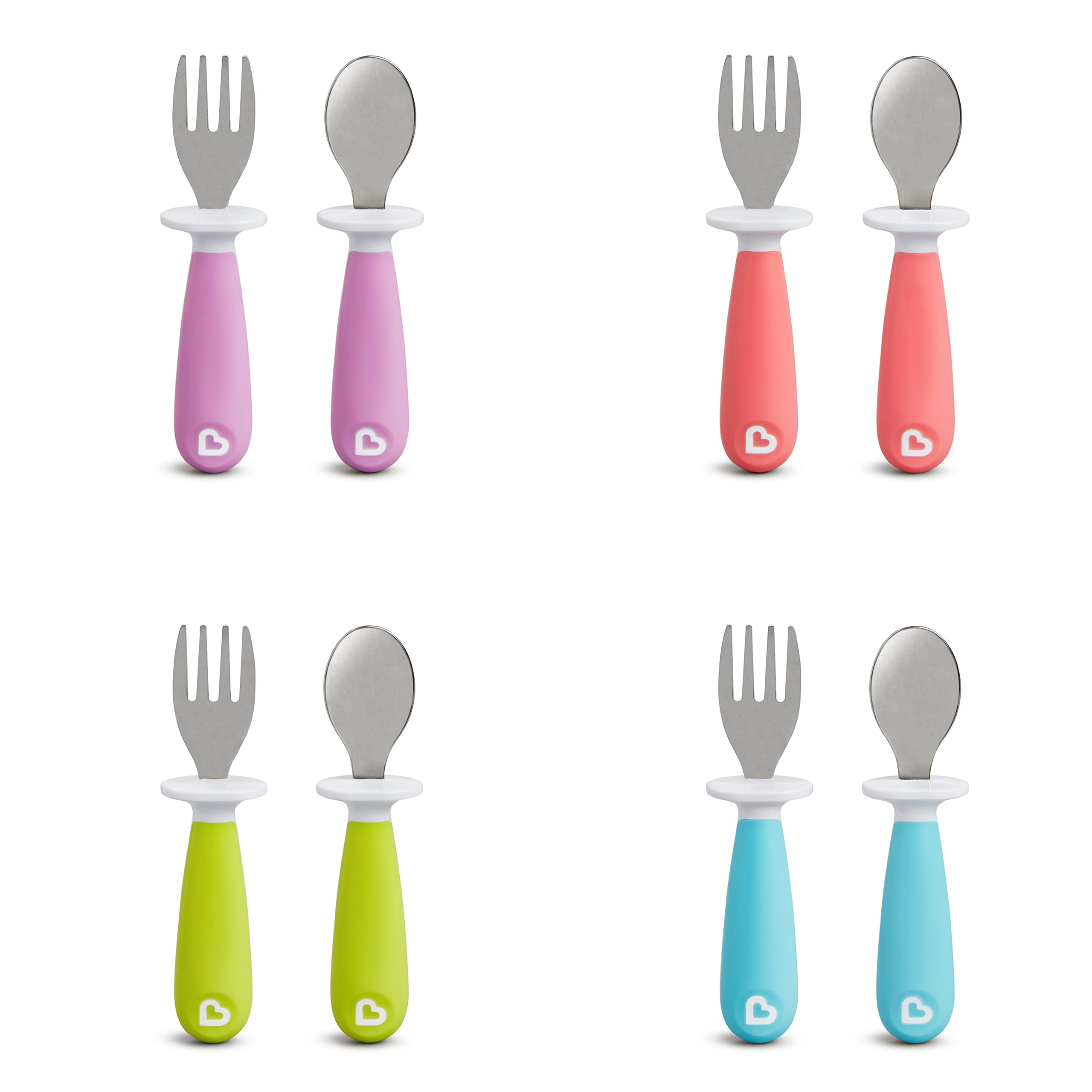 Munchkin Raise Toddler Fork And Spoon Set - (1 Fork & 1 Spoon) Assorted Colours