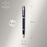 Parker IM Fountain Pen Matte Blue Medium Nib Gift Box Ink Refill view 3