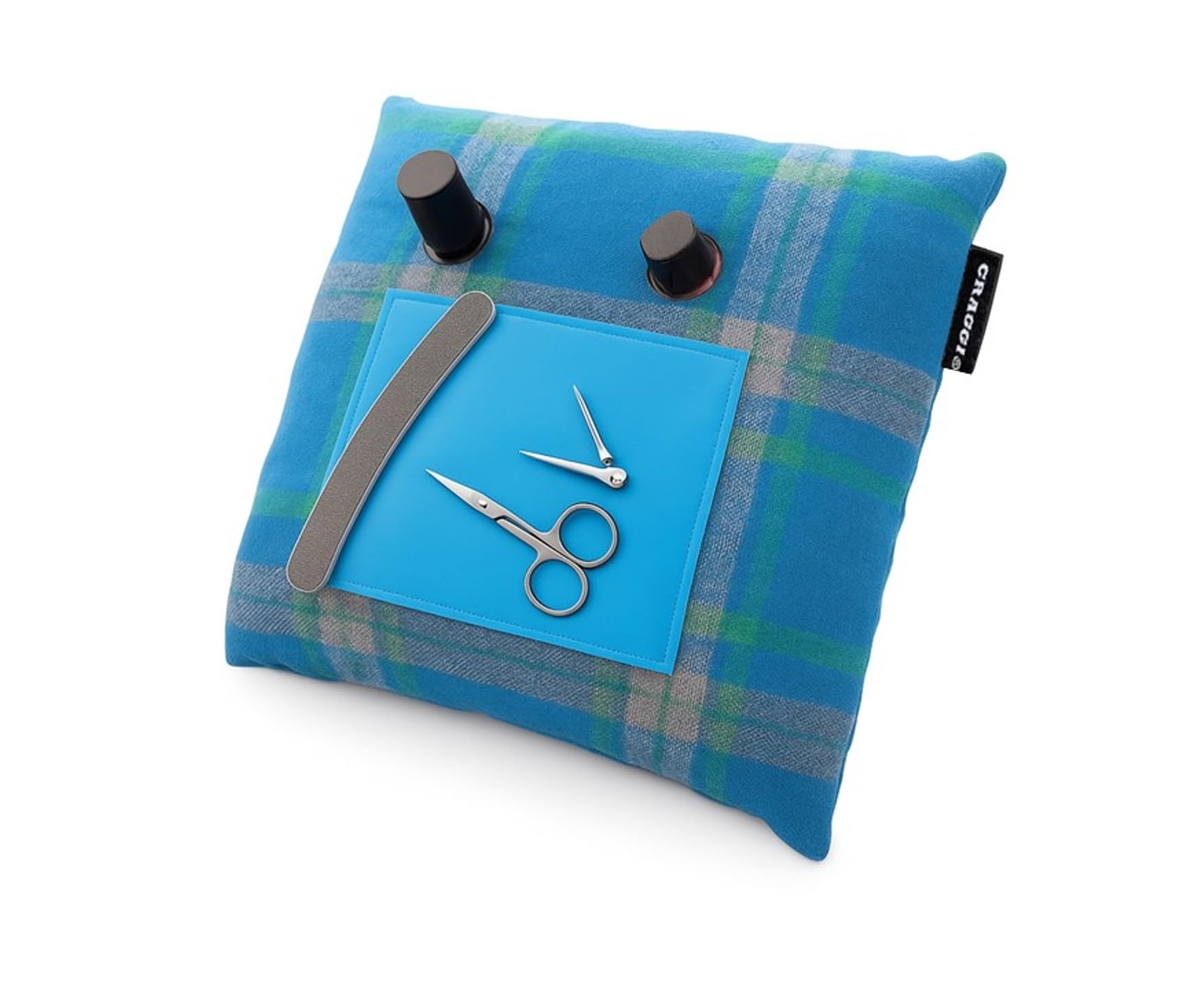 Manicure Cushion Nail Pillow CRAGGI Blue Tweed Nail Manicure Pillow Hand Rest