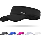 Sukeen Sports Sun Visor Hat for Men Women, Stretchy Empty Top Cap | Packable sun visor, sweat wicking band. Lightweight cooling visor hat for golf tennis running beach travel