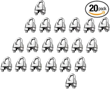 Wire Rope Clamp 304 Stainless Steel 1 8 3mm Cable Clip 20 Pack Amazon Com Industrial Scientific
