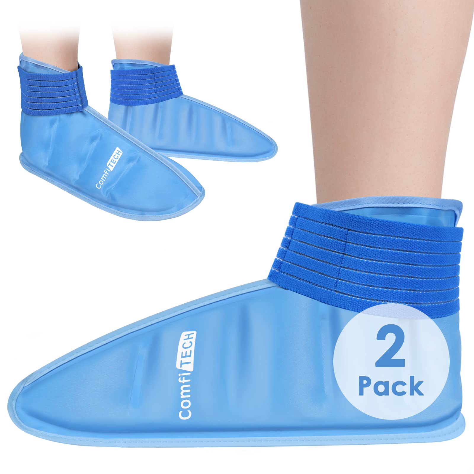 Photo 1 of ComfiTECH Foot Ice Pack Wrap for Feet, Cooling Boot for Ankle, Cold Heel Pad for Plantar, Medium