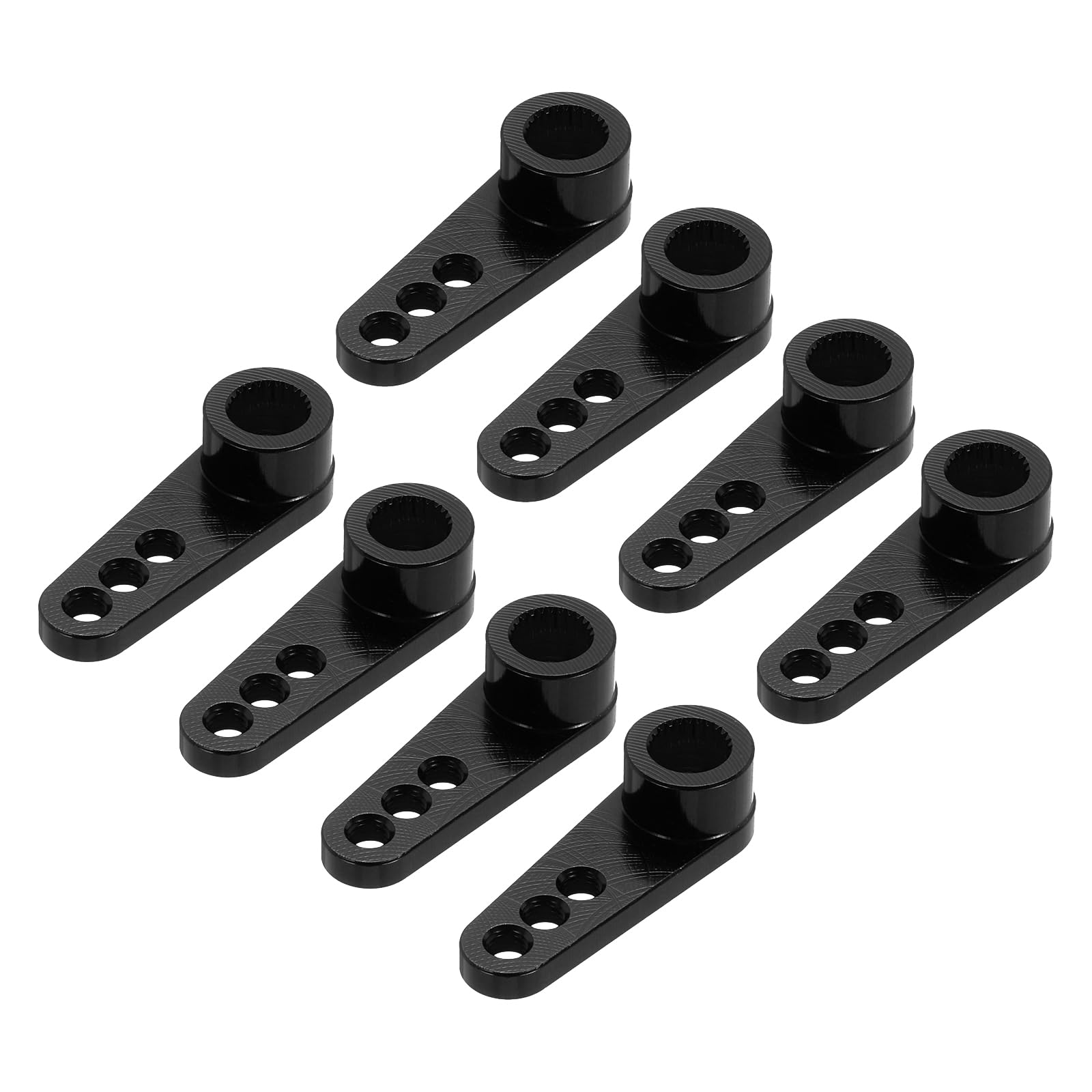 sourcing map 8 Pcs Aluminum Servo Horn 25T Servo Horn Steering Short Arm 28mm Length Black Suitable for DIY RC Car/Boat/Airplanes Boat Model Accessories