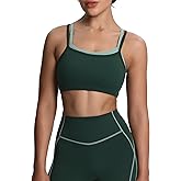 Aoxjox Women's Workout Sports Bras Takes Two Bra High Impact Training Fitness Running Yoga Crop Tank