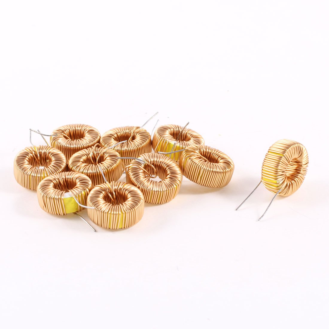 sourcing map 10 Pcs Toroid Core Inductor Wire Wind Wound 220uH 31mOhm 0.5A Coil