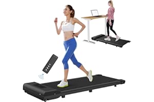 DSKEUZEEW Walking Pad Under Desk Treadmill, Portable Treadmills Motorized Running Machine for Home, 6.2MPH, No Assembly Required, Remote Control, 265 LB Capacity