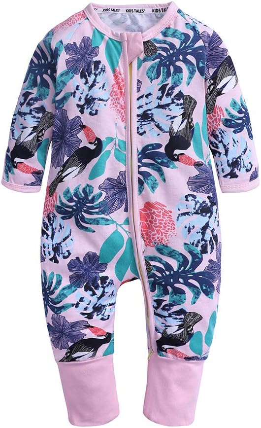 Kids Tales Baby Boys Pineapple Footed Zipper Pajama Sleeper Cotton Romper(Size 4-24M)
