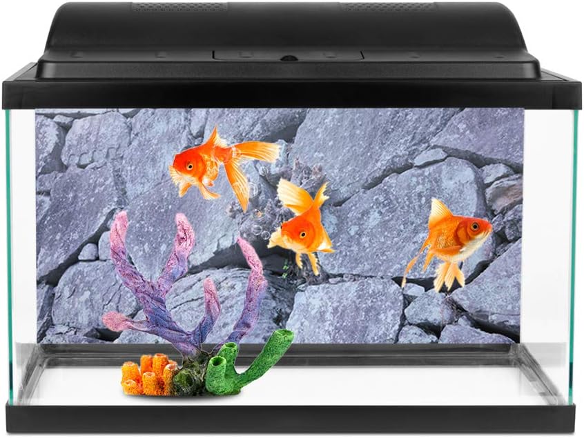 Aquarium Sticker, Rock Stone Fish Tank Wallpaper Easy to Apply and Remove PVC Sticker Pictures Poster Background Decoration (76 * 46cm) - Image 5