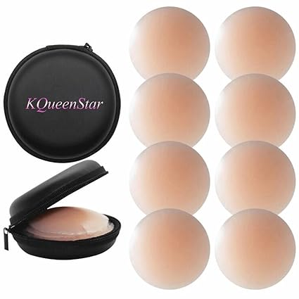 KQueenStar Nipple Cover - Silikon Nippelabdeckung Gel Brustwarzenabdeckung Selbstklebend & Wiederverwendbar Brust Aufkleber u