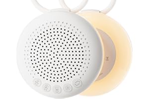 Glocusent 5W Portable Sound Machine, 34 White Noises/Lullabies/Wireless Speaker with Night Light, Rechargeable for up to 40 H