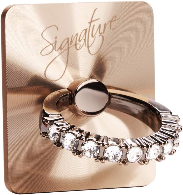 Cell Phone Ring Holder & Grip with Luxury Swarovski Crystal Stone Universal Kickstand Compatible with All Major Smartphones | Gold