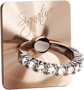 Cell Phone Ring Holder & Grip with Luxury Swarovski Crystal Stone Universal Kickstand Compatible with All Major Smartphones | Gold