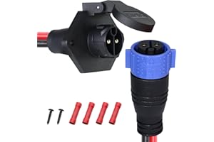 XMK 50A Trolling Motor Plug and Receptacle for Minn Kota Marine Boat,12V/24V/26V/48V Trolling Motor Plug Quick Connect,Male&Femal 8 Gauge 2 Wire