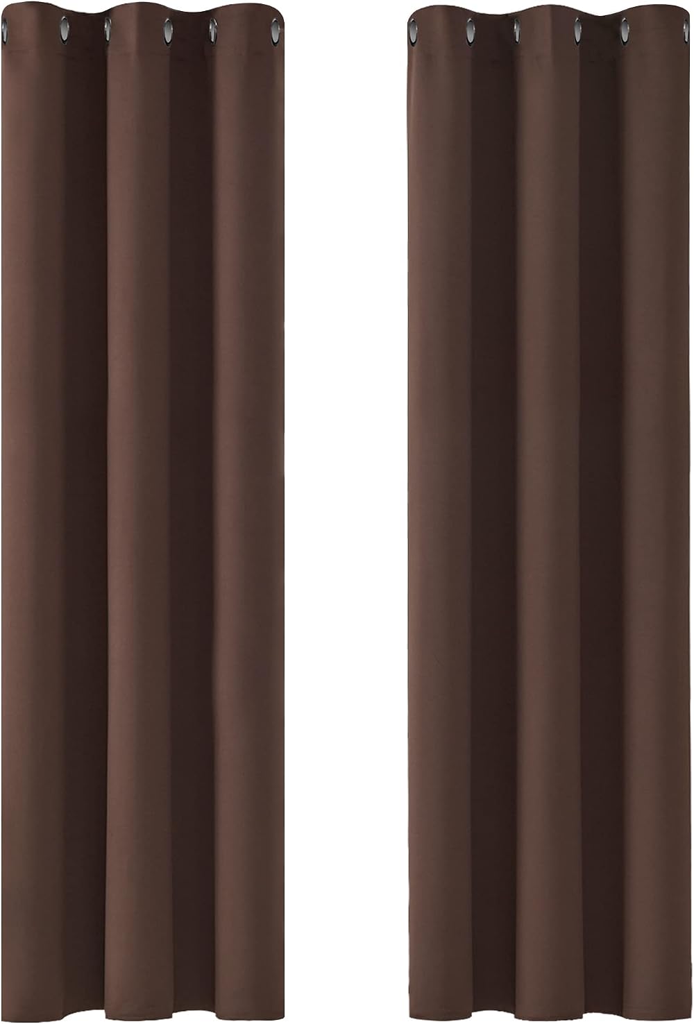 Deconovo Blackout Curtains Brown 42 x 63 Inch 2 Panels Eyelet Thermal Insulated