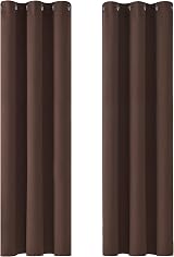 Deconovo Blackout Curtains Brown 42 x 63 Inch 2 Panels Eyelet Thermal Insulated