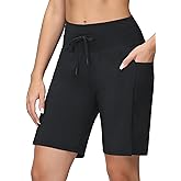 baleaf Women's 9" High Waisted Swim Board Shorts Quick Dry Swimsuits Bottoms with Drawstring