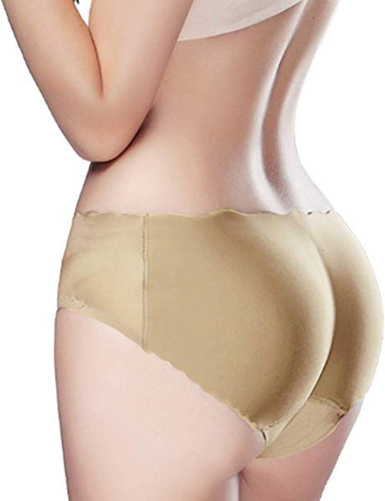 GirlsNCurls Padded Panty Women's Hips Lifter Padded Panties for Hips Enhancer Bottom Butt Shaper Lifter (Beige)