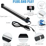 URAQT 2 Pack UV LED Black Light Bar 10W USB 395-400nm Halloween Party view 3