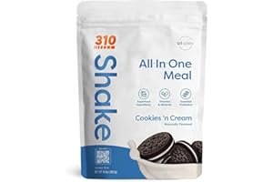 310 Nutrition All-In-One Meal Replacement Shake-Superfood Protein with Fiber, Probiotics & Adaptogens – Low Carb, Vegan, Keto & Paleo Friendly -𝟭𝟰 𝗦𝗲𝗿𝘃𝗶𝗻𝗴𝘀 𝗖𝗼𝗼𝗸𝗶𝗲𝘀 '𝗻 𝗖𝗿𝗲𝗮𝗺