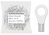 haisstronica 100pcs #8 Ring Terminals,AWG 22-16