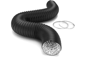 iPower Flexible 6 Inch 8 Feet Aluminum Ducting 4 Layer Protection Dryer Vent Hose for HVAC Heating Cooling Ventilation and Ex