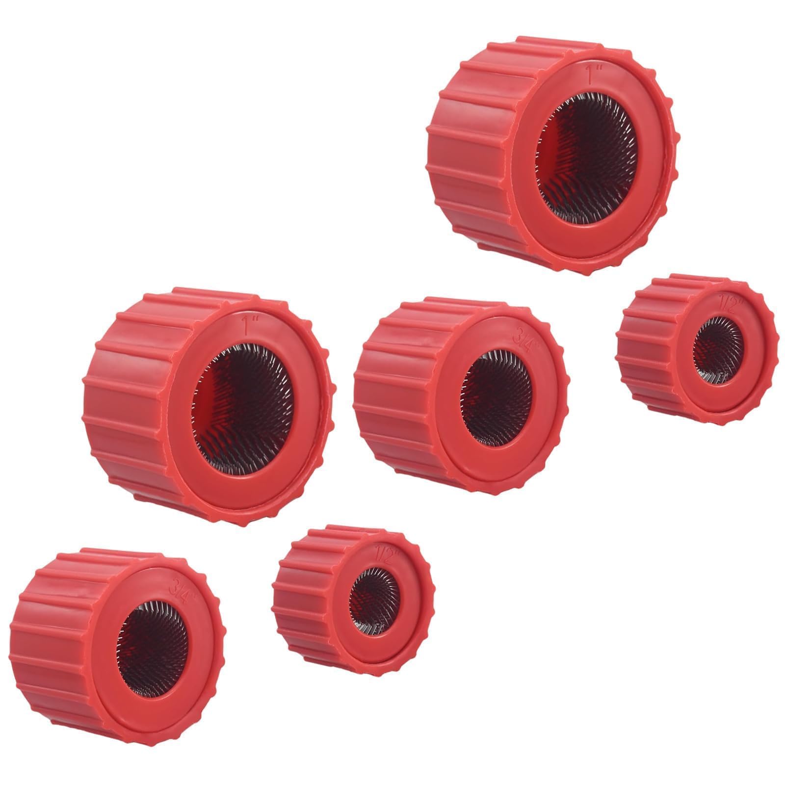 Oiieco 6 Pcs Copper Pipe Cleaner Drill Brush Set, 1/2" 3/4" 1" Tube Cleaning Tool for Plumbing, Copper Pipe Brush for Drill, Plumbers Tools for Pipe Maintenance and Rust Removal