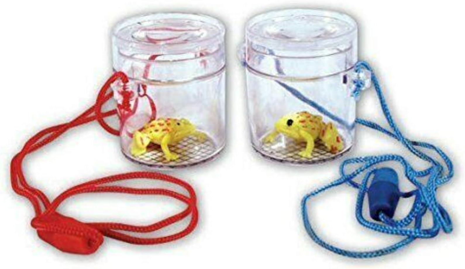 Set of 2 - Early Years Science - School / Pupil Mini Minibeasts / Bugs / Insects MAGNIFYING VIEWER - with neck cord and frog! - 4.5cm - Ideal for school field work